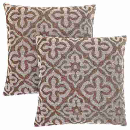 MONARCH SPECIALTIES Pillows, Set Of 2, 18 X 18 Square, Insert Included, Accent, Sofa, Couch, Bedroom, Polyester, Brown I 9217